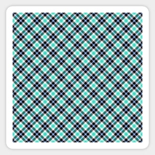 Green and blue plaid Pattern Sticker